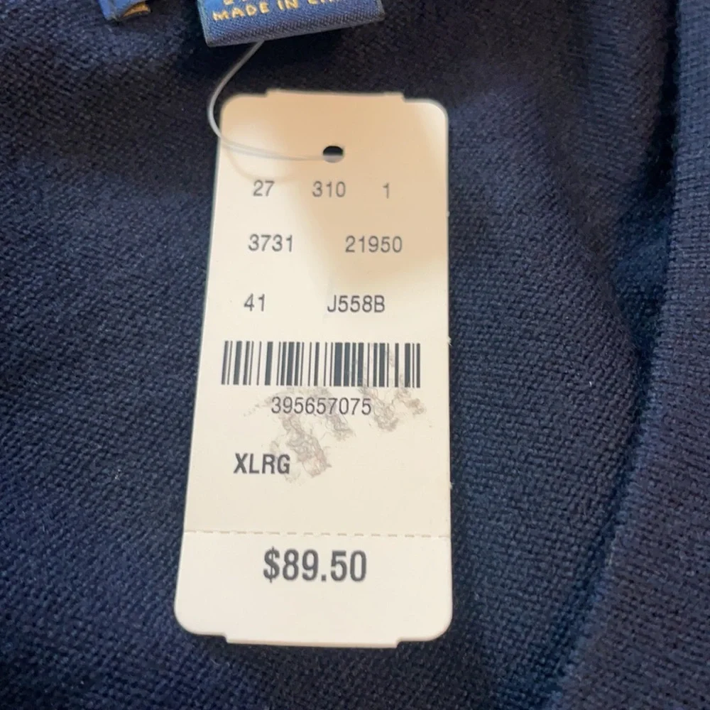 Brooks Brothers Navy blue V-neck sweater - Picture 7 of 7